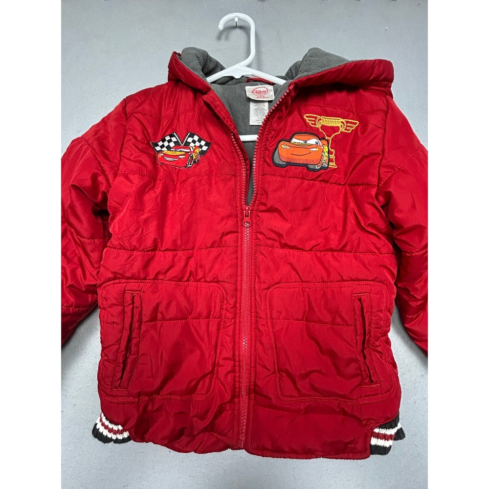 Disney Store Cars Puffer Jacket Polyester Red S 5/6 Boys